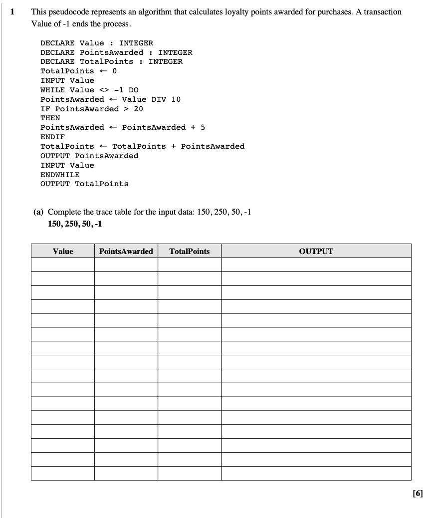 Generated worksheet